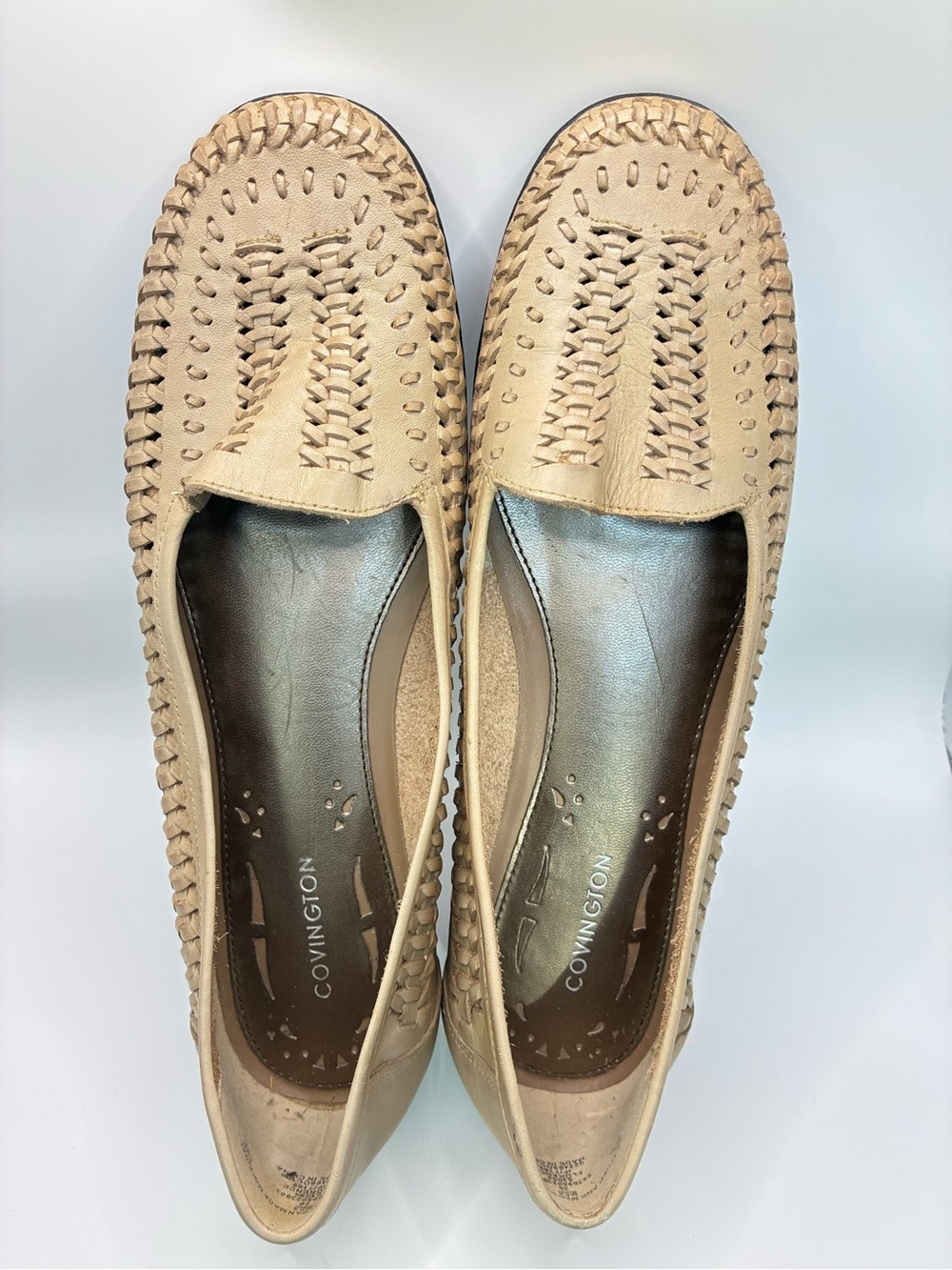 Covington Women's Tan Woven Slip-On Flats